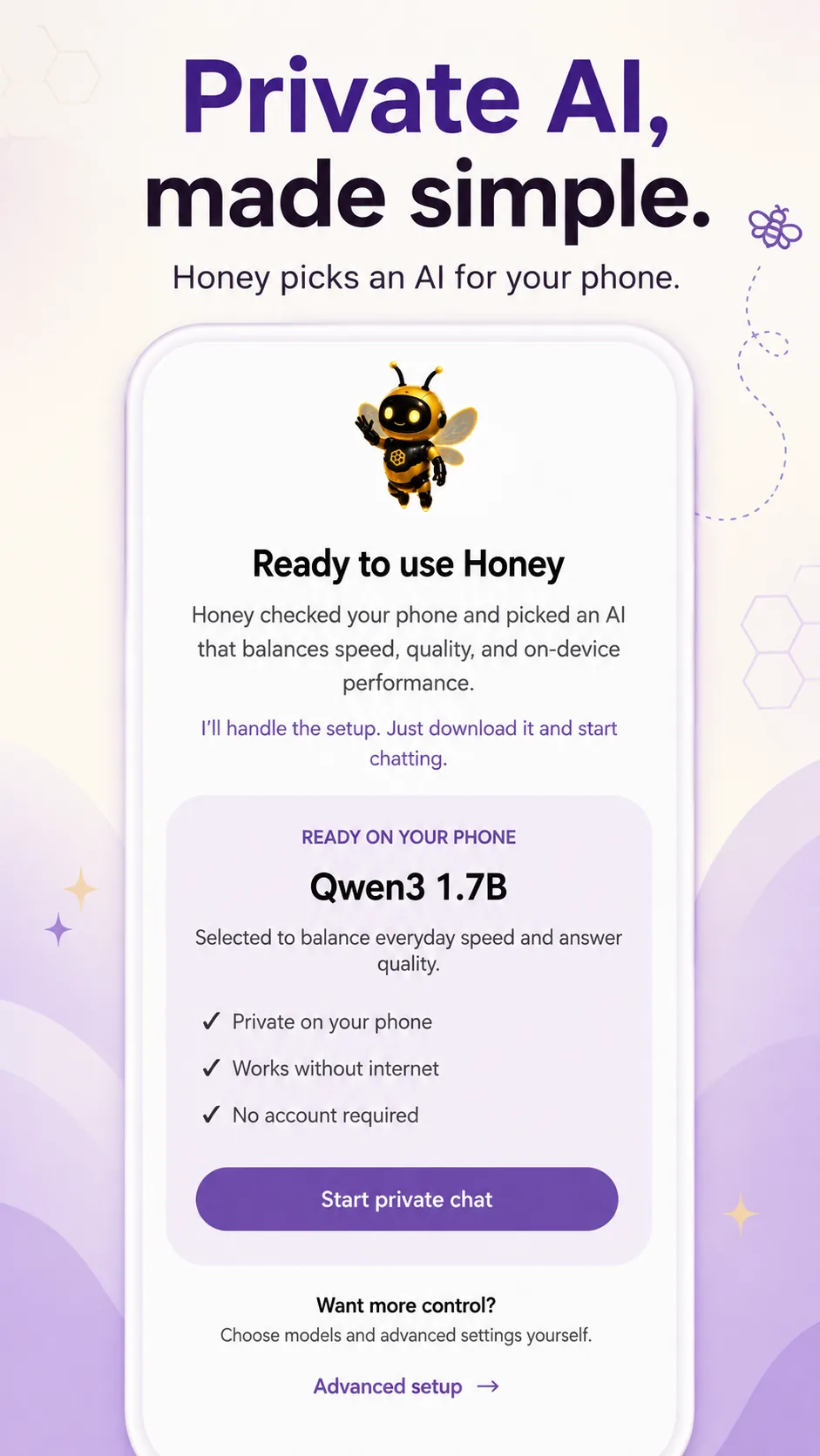 Beginner setup screen