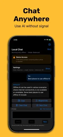 iPhone chat screen